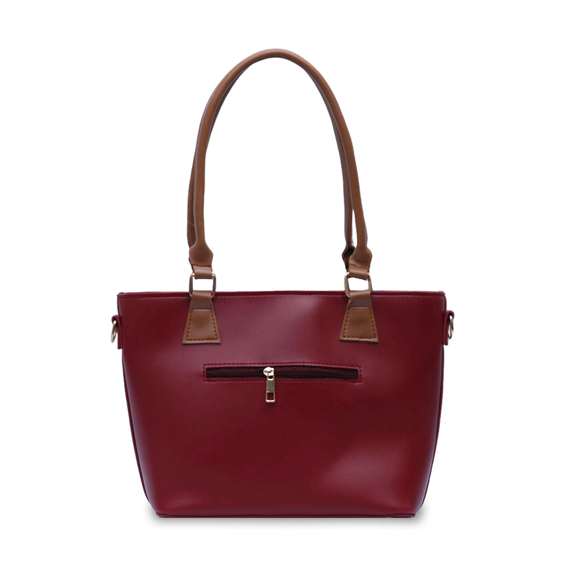 Hand bags 4 Red with Brown Pocket - Bags online
