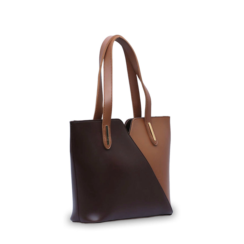 Hand bag 3 Two tone Chocolate Brown - Bags online