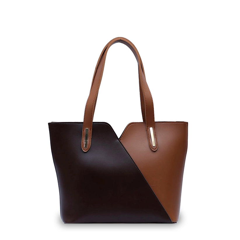Hand bag 3 Two tone Chocolate Brown - Bags online