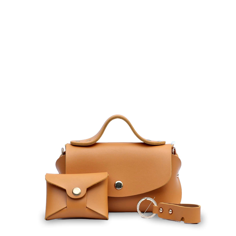 Cross body bag three pcs set Mustard - Bags online