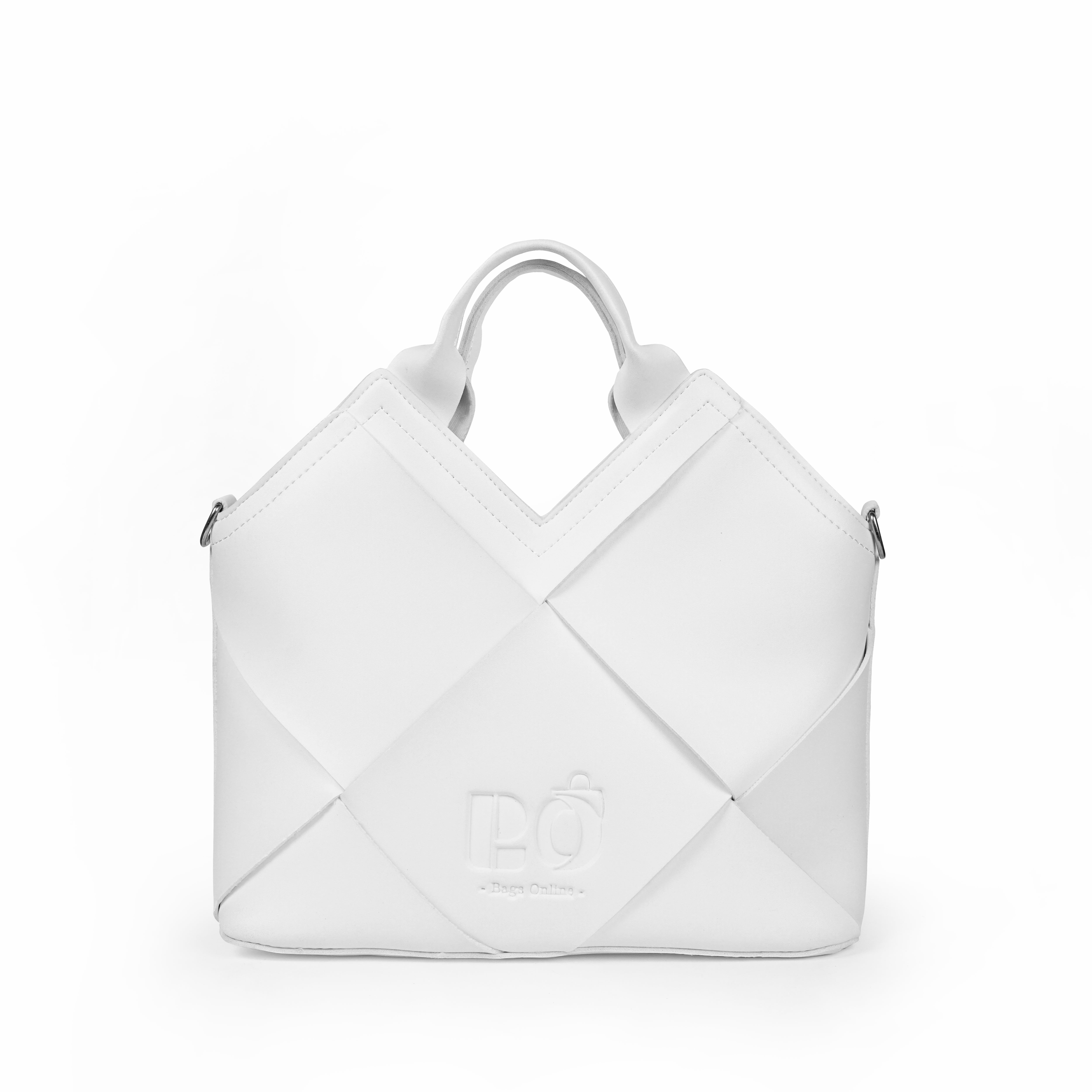 White Structured Handbag for Women Modern Designer Bag