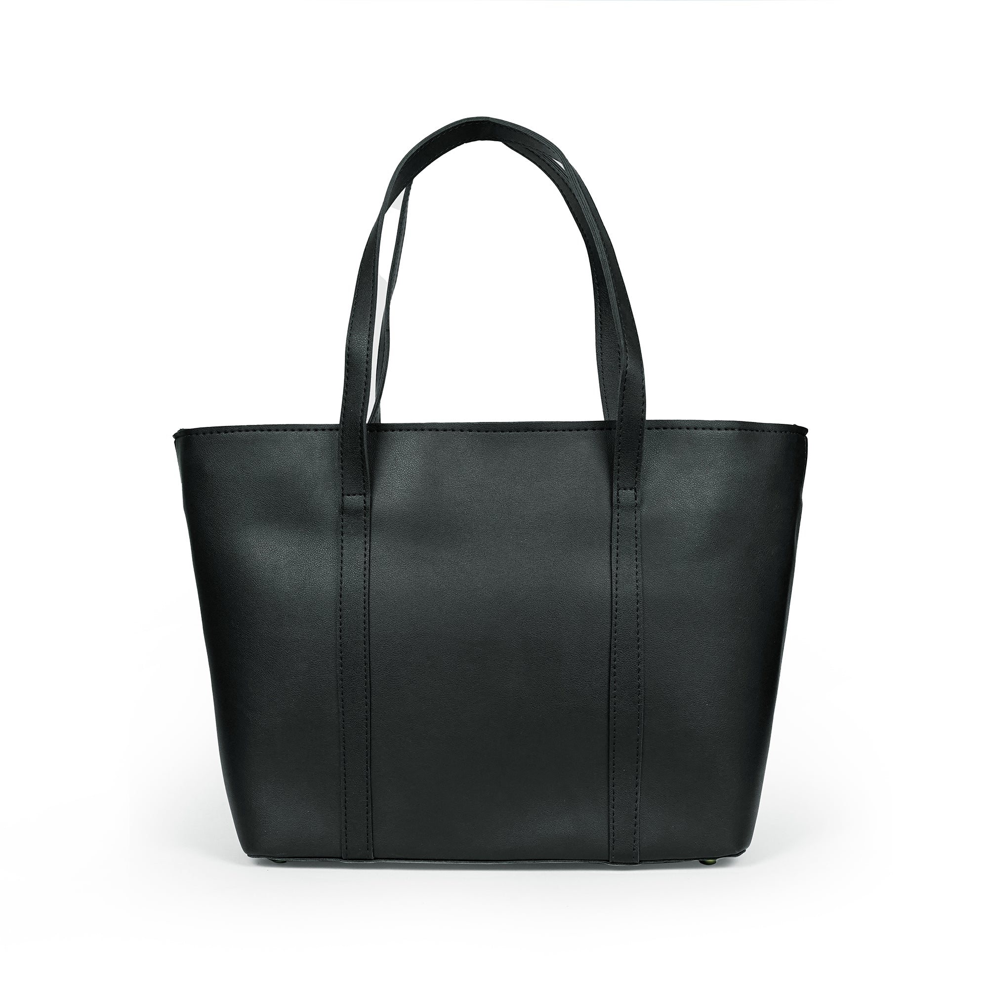 Classic Black Women’s Tote Bag – Stylish Leather-Look Handbag