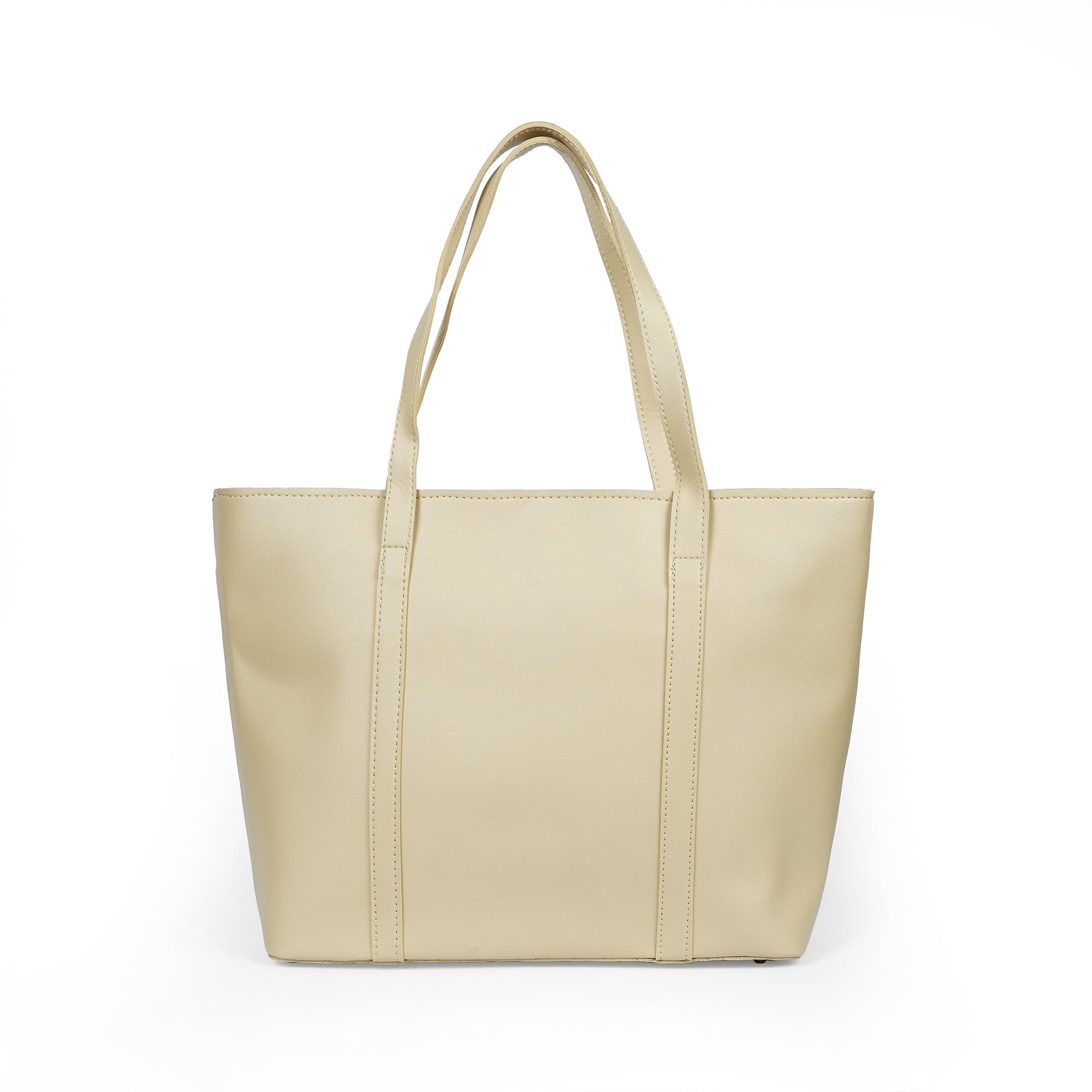 Elegant Beige Women’s Tote Bag – Neutral Leather-Look Handbag
