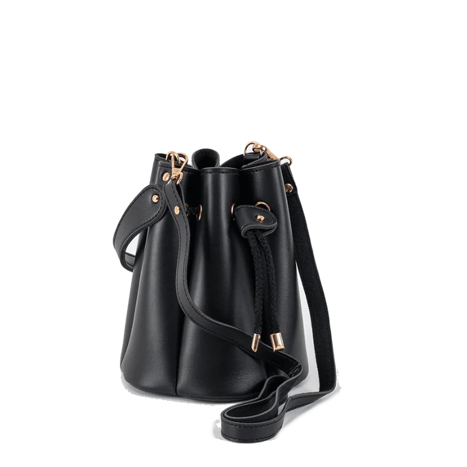 Black Leather Bucket Bag - Timeless Elegance - Bags online