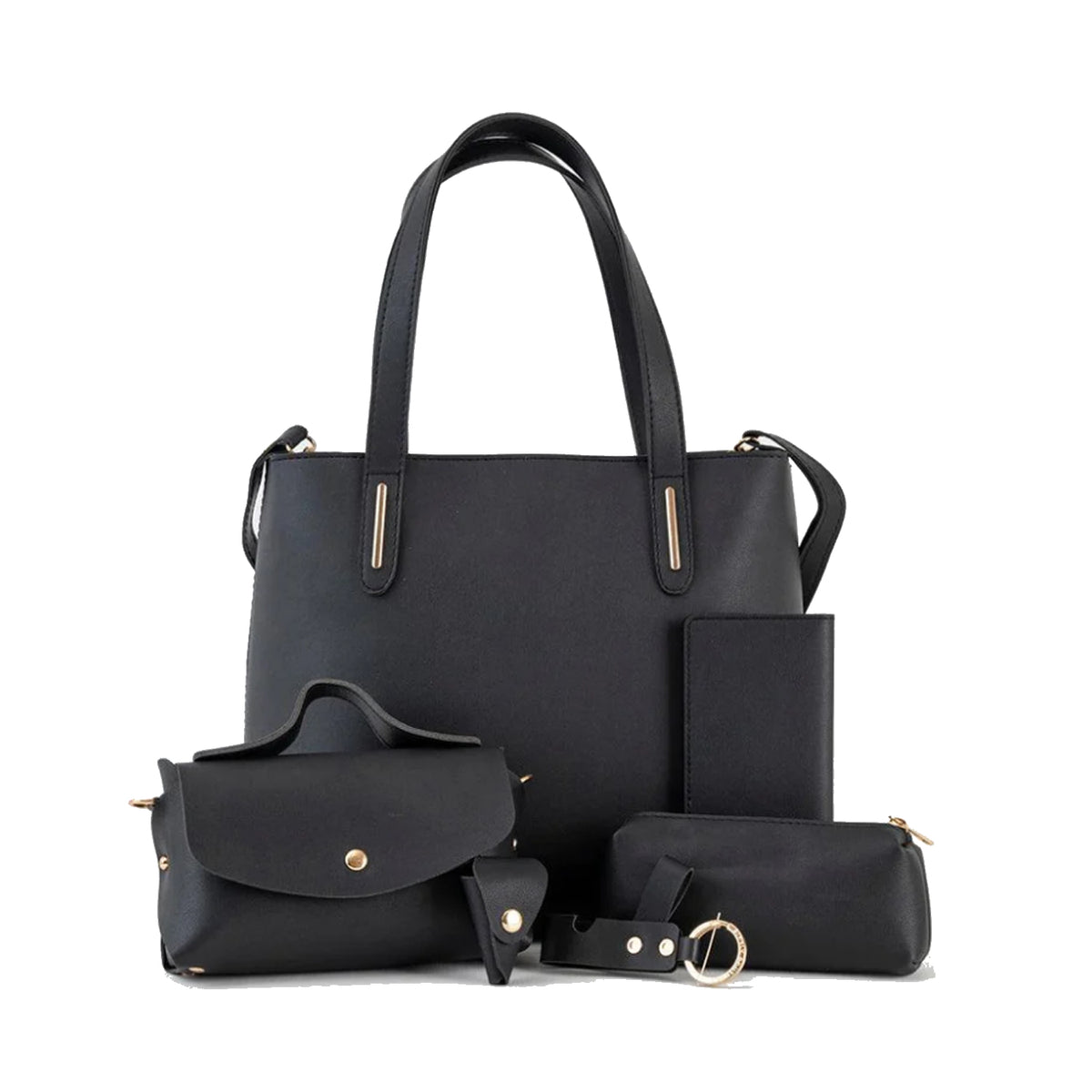 6-Piece Black Leather Handbag Set – Premium Collection for Every Occasion - Bags online