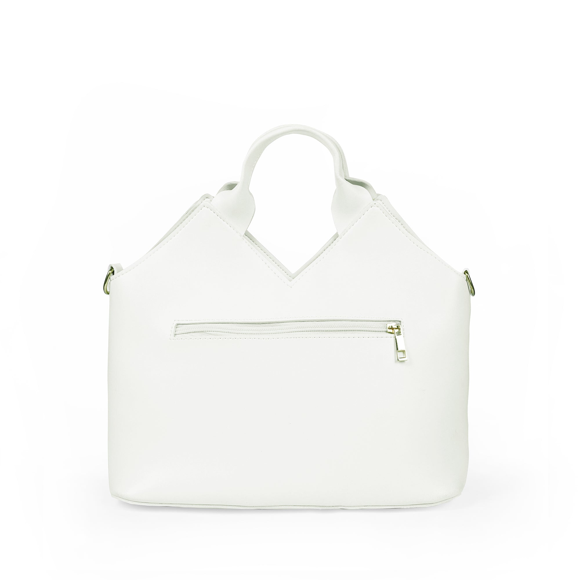 White Structured Handbag for Women Modern Designer Bag