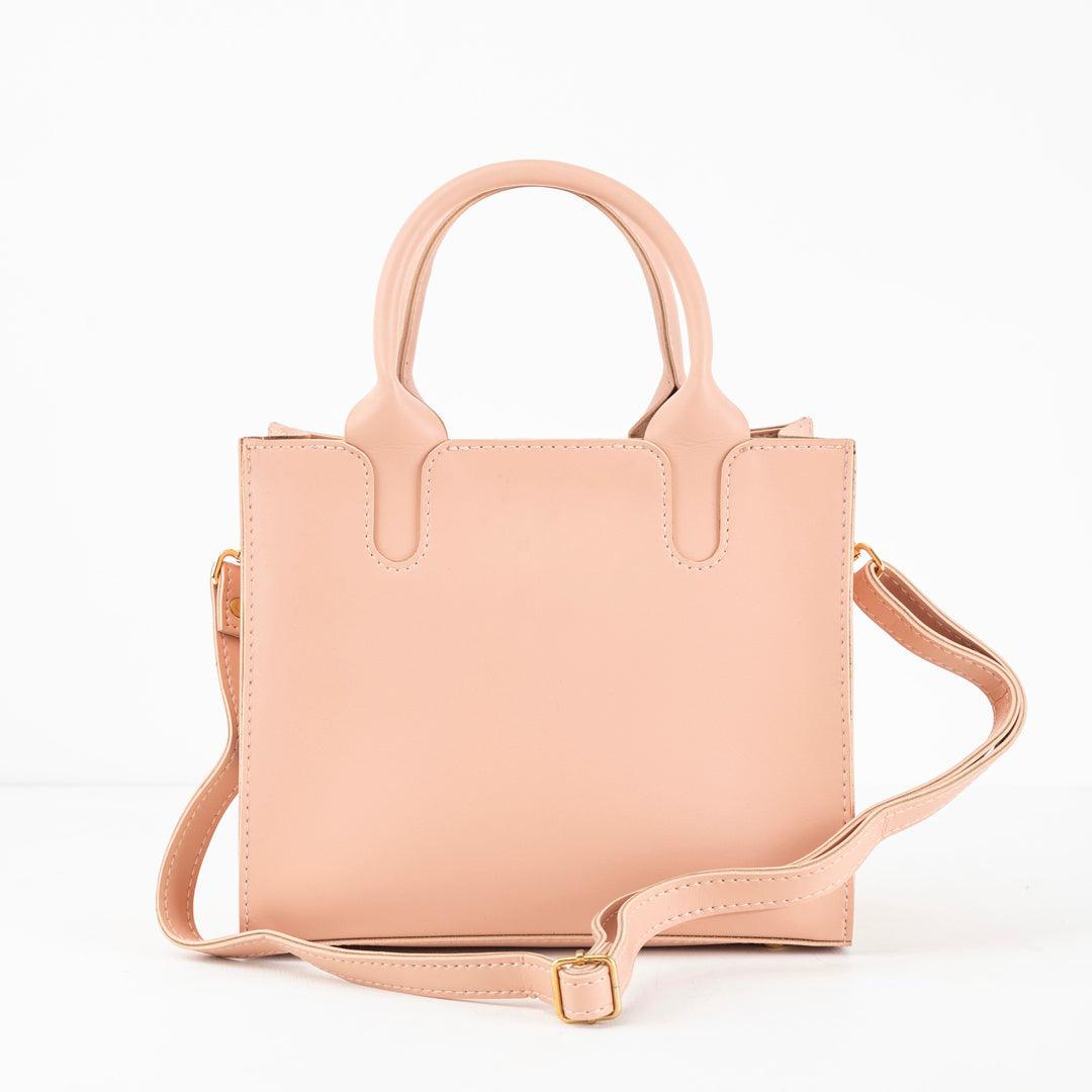 5-Piece Pink faux Leather Handbag Set – Modern Fashion with Practical Functionality - Bags online