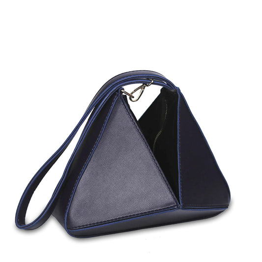 Geometric Blue Triangular Handbag - Luxury Designer Statement Piece - Bags online