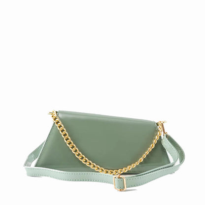 Handbag Sea Green with Gold Chain | Effortless Style for Every Day - Bags online