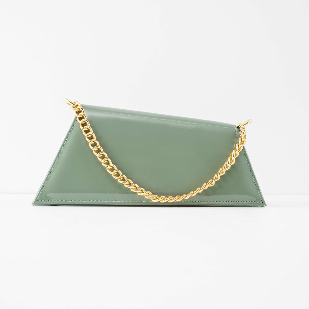 Handbag Sea Green with Gold Chain | Effortless Style for Every Day - Bags online