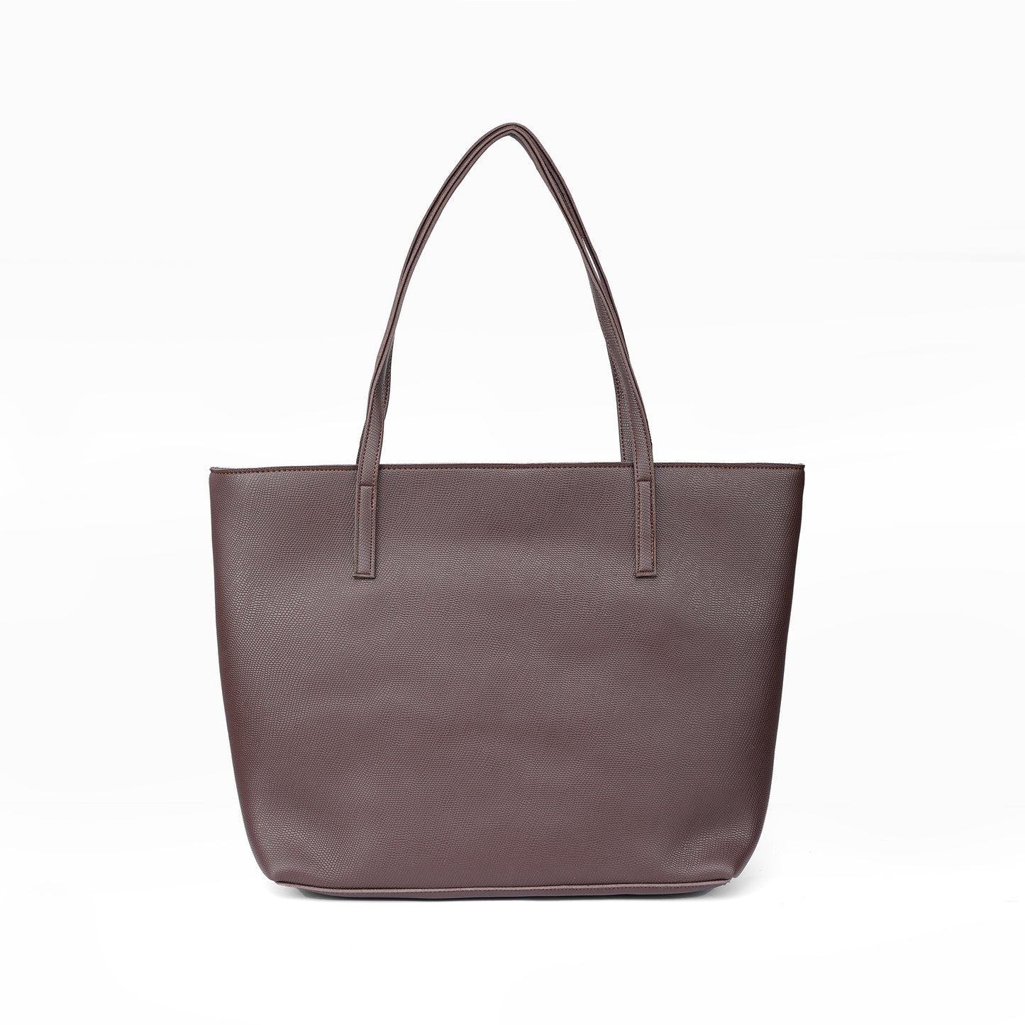 Back view of the Zara coffee brown shoulder bag, showing the unadorned side and high-quality material.
