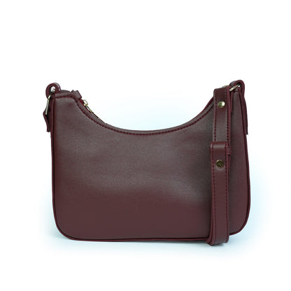 Close-up of coffee shoulder bag and zipper details