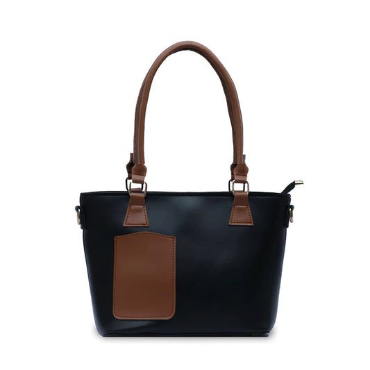 Hand bag 4 Black with Brown Pocket - Bags online