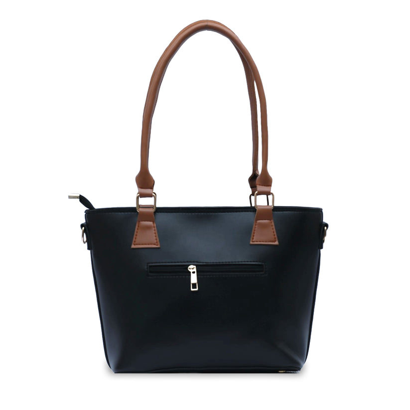 Hand bag 4 Black with Brown Pocket - Bags online