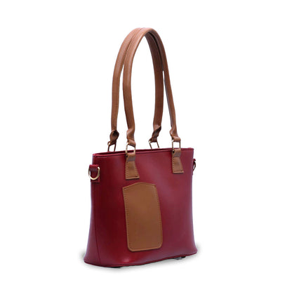 Hand bags 4 Red with Brown Pocket - Bags online