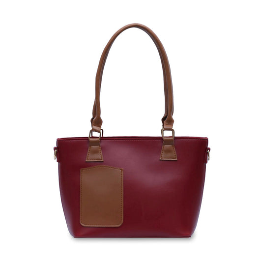 Hand bags 4 Red with Brown Pocket - Bags online
