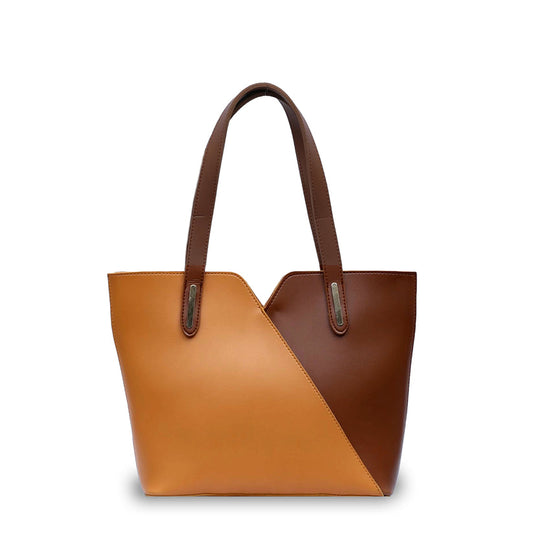 Hand bag 3 Two tone Mustard Brown - Bags online
