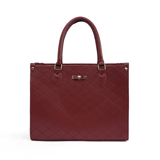 Maroon diamond-stitched ladies handbag Pakistan