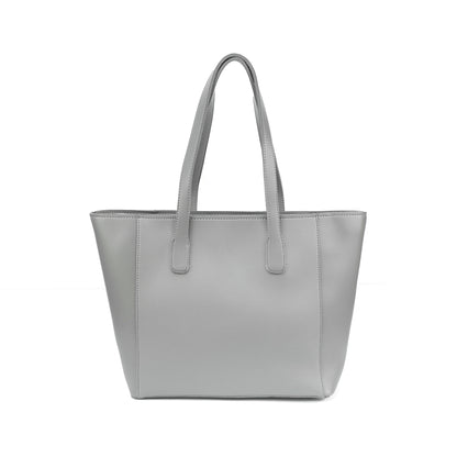 Back view of the Alizeh grey structured tote, showing its sleek, plain side