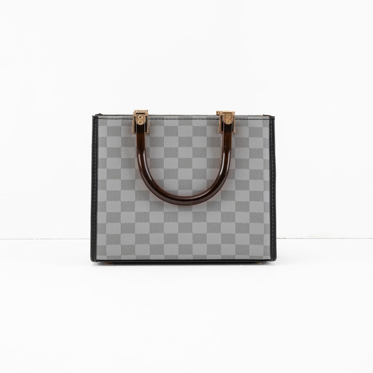 Luxury Checkered Tote Bag with Sleek Handles - Elegant and Functional - Bags online