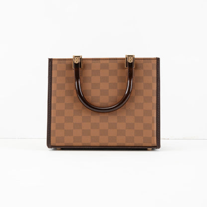 Checkered Tote Bag with Glossy Brown Handles - Bags online