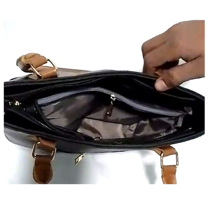 Hand bag 4 Black with Brown Pocket - Bags online
