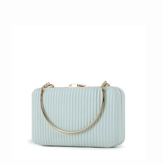 Elegant Ribbed Design Light Blue Clutch - Best Online Brand in Pakistan - Bags online