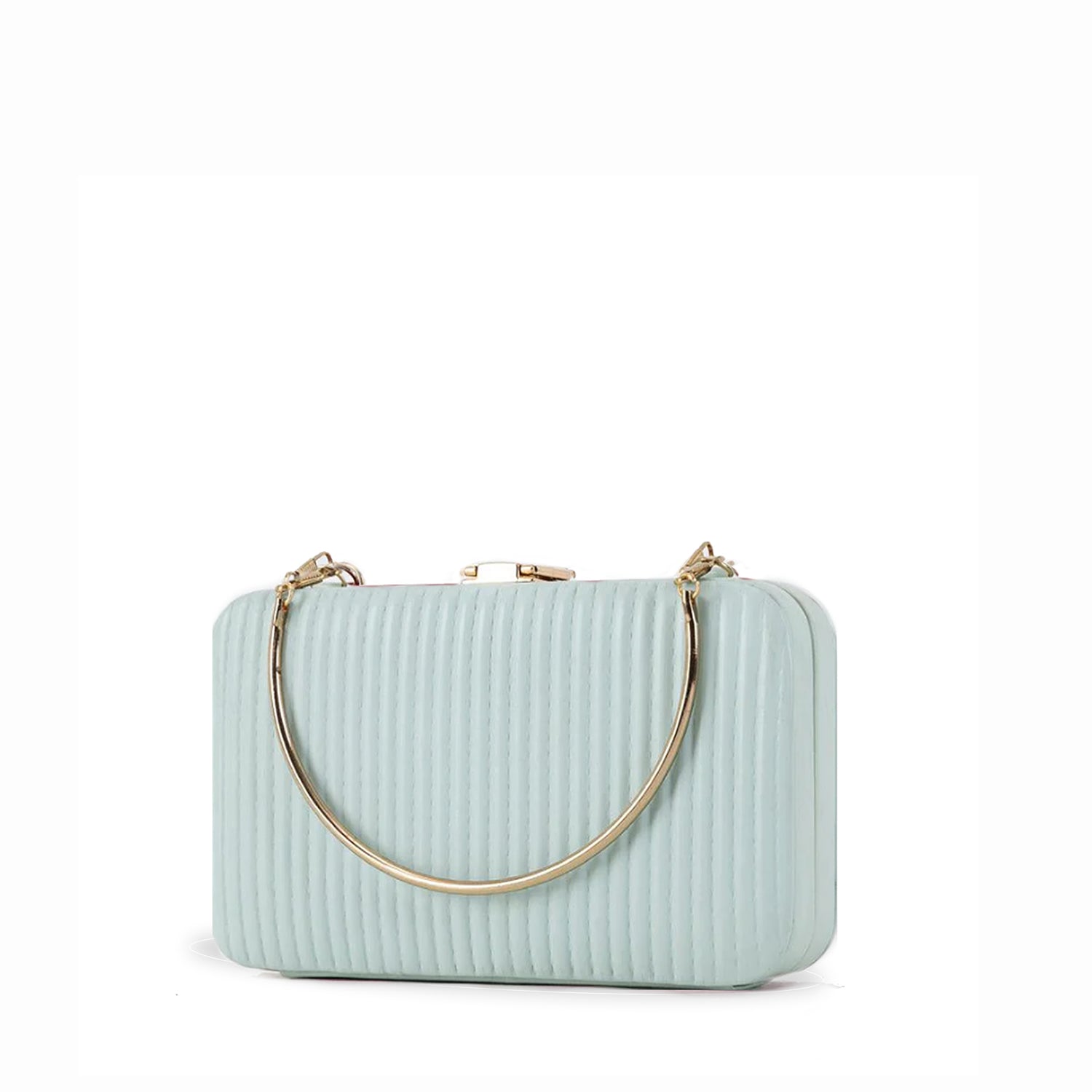 Elegant Ribbed Design Light Blue Clutch - Best Online Brand in Pakistan - Bags online