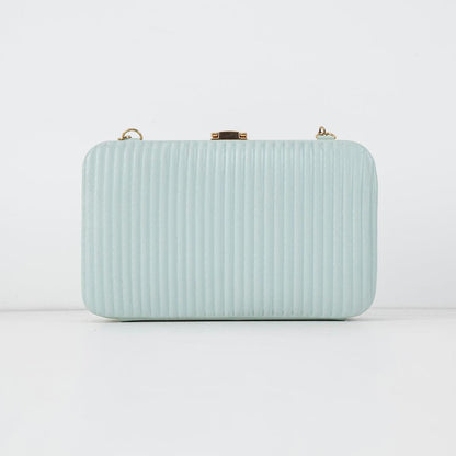 Elegant Ribbed Design Light Blue Clutch - Best Online Brand in Pakistan - Bags online