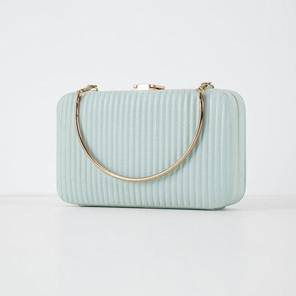 Elegant Ribbed Design Light Blue Clutch - Best Online Brand in Pakistan - Bags online