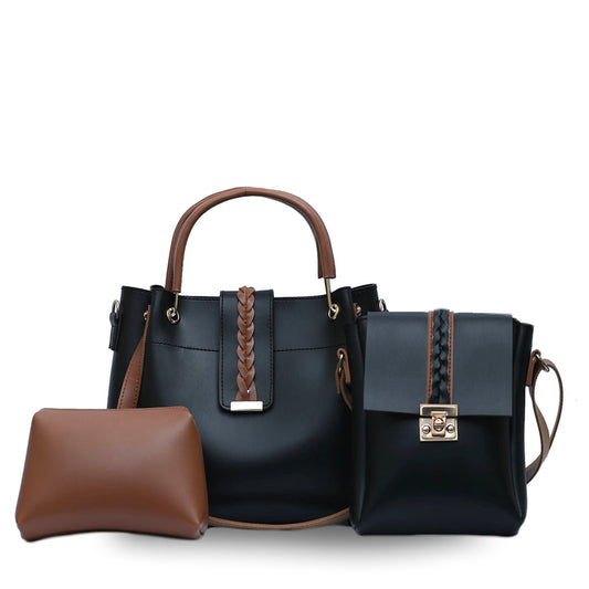 Hand bag 1 three pcs Black - Bags online
