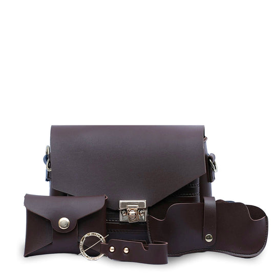 Hand bag 4 PC set Chocolate Brown - Bags online