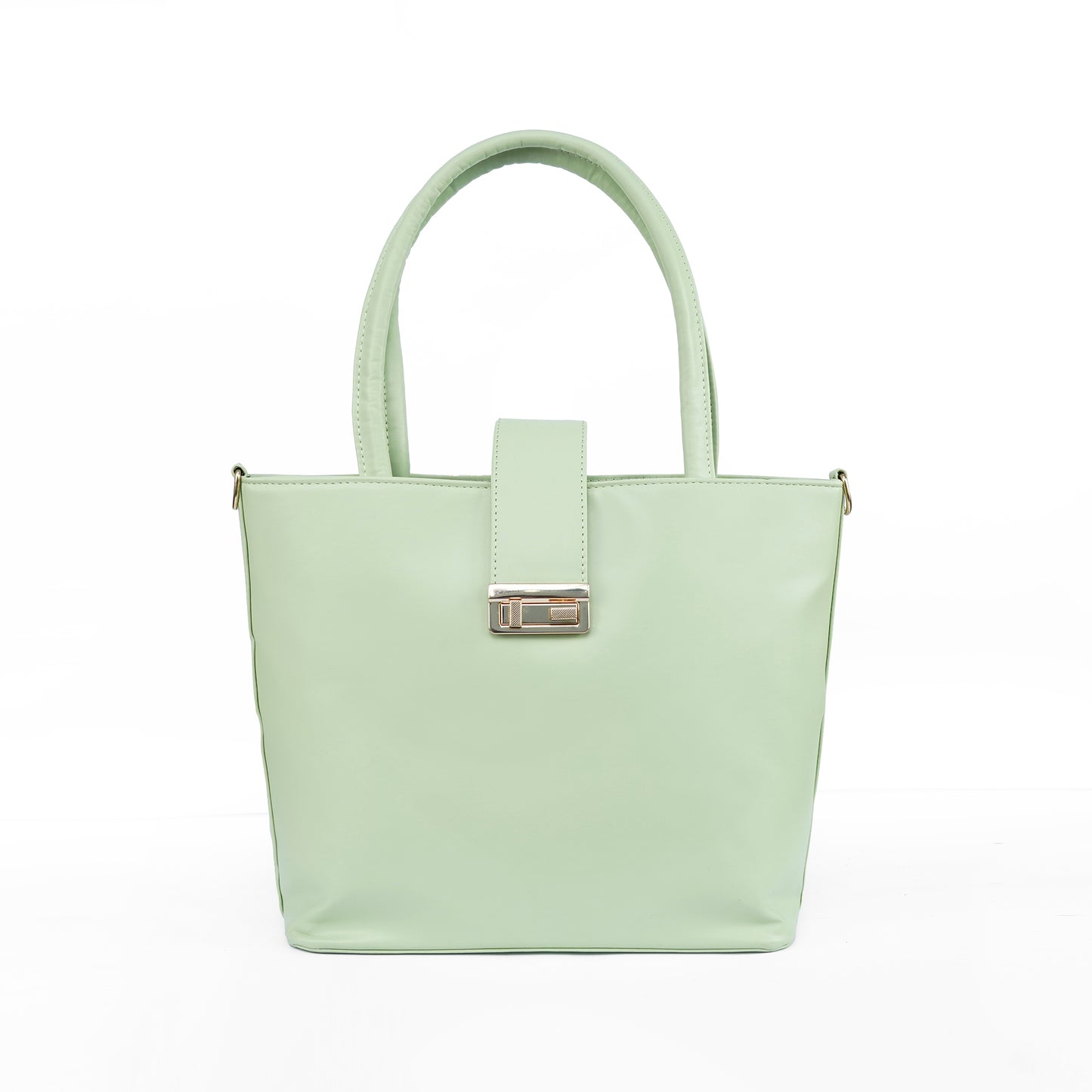 Front view of the Serena emerald green tote bag, a stylish vegan leather handbag for women in Pakistan.