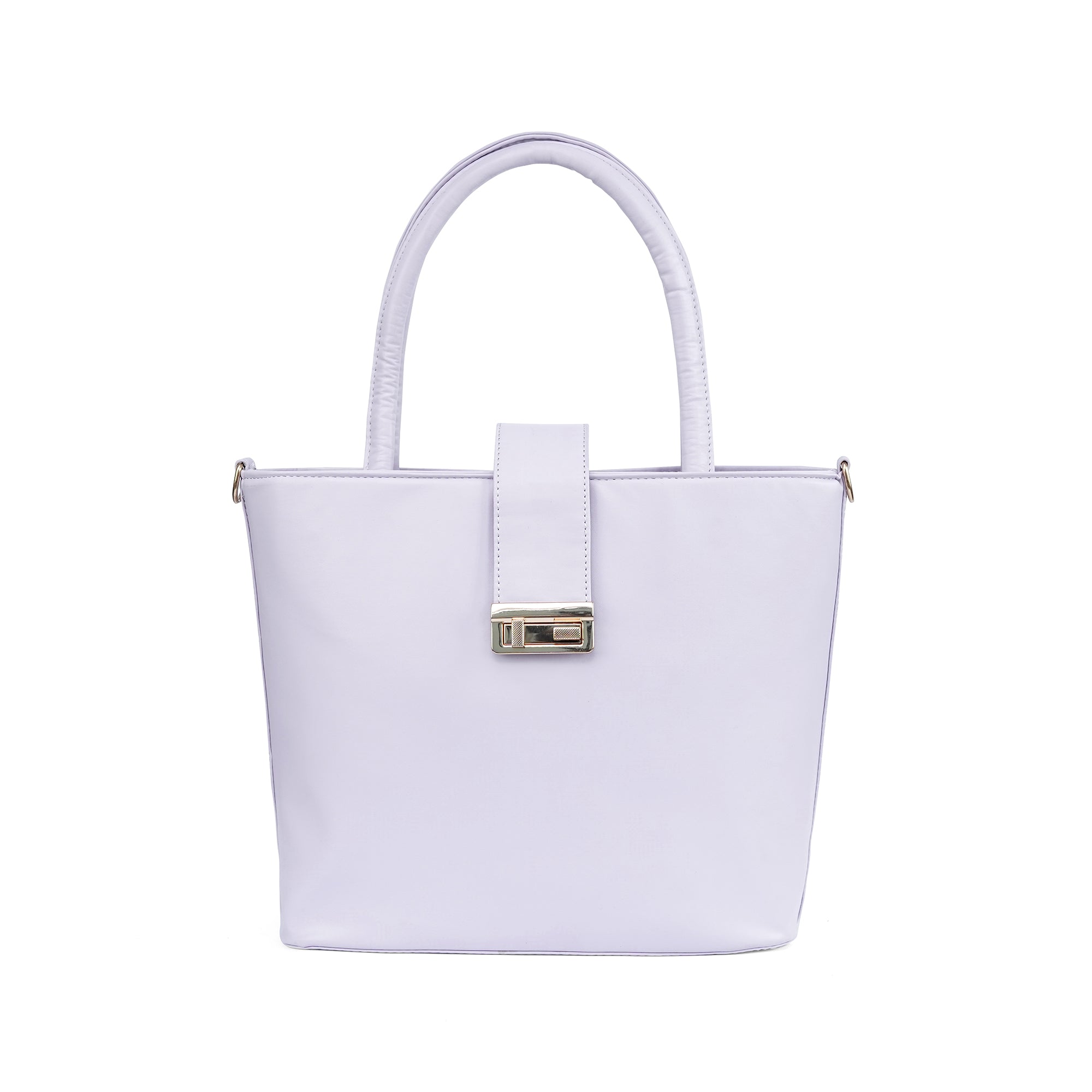 Front view of the Serena lavender tote bag, a unique vegan leather handbag for women in Pakistan